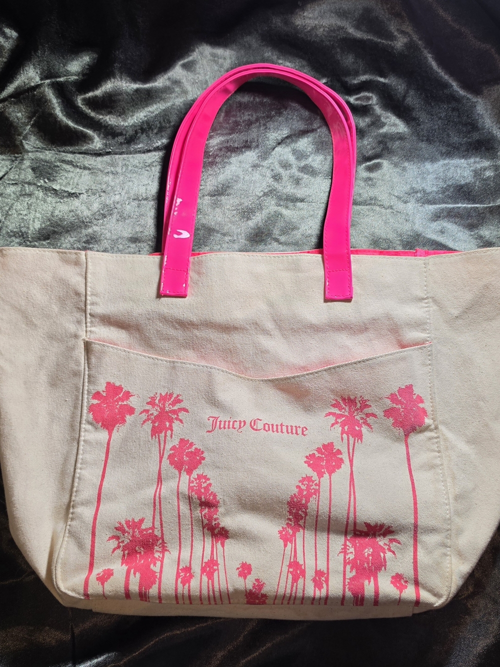 Juicy Couture Pink Palm-Print Tote Bag
